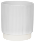 Athens Reactive Glazed Ribbed Planter in White - Sprouts of Bristol