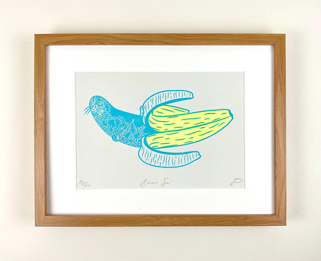 Banana Seal Riso Art Print - Sprouts of Bristol