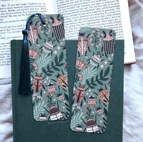 Beetles Illustrated Bookmark with Tassel - Sprouts of Bristol