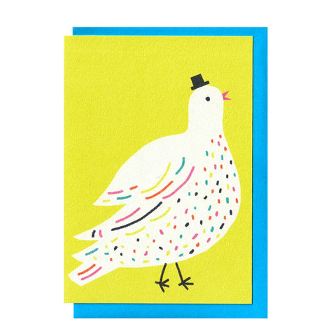 Bird in Hat Greetings Card - Sprouts of Bristol