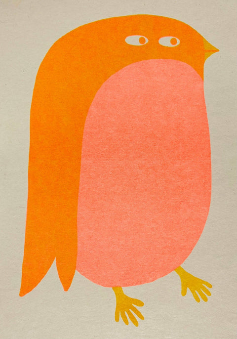 Bird Riso Greetings Card - Sprouts of Bristol