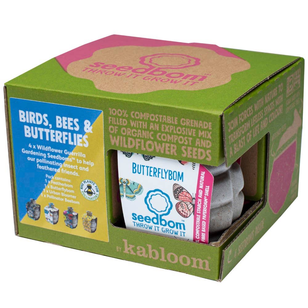 Birds, Bees & Butterflies 4 Pk Seedbom Gift Set - Pack of 16 - Sprouts of Bristol