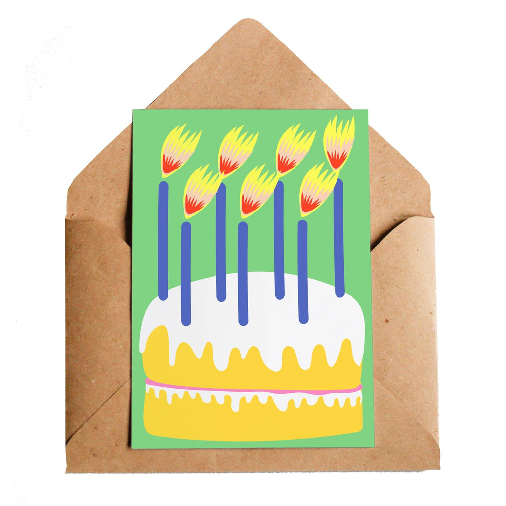 Birthday Cake Greetings Card - Sprouts of Bristol