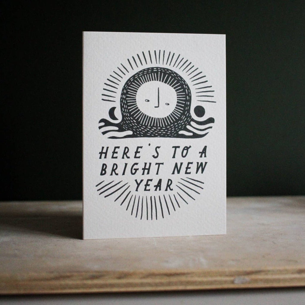 'Bright New Year' New Year's Sun Greeting Card - Sprouts of Bristol