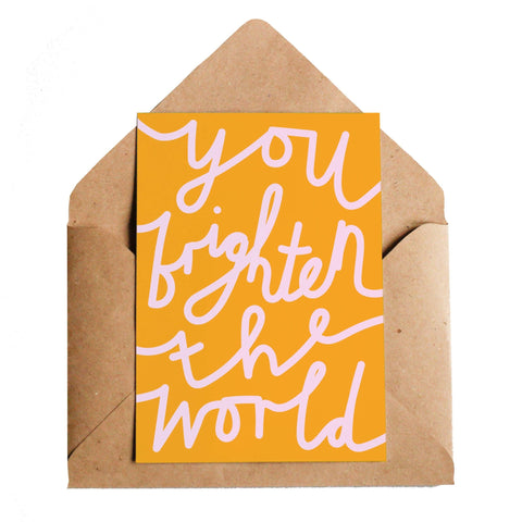Brighten The World Greetings Card - Sprouts of Bristol