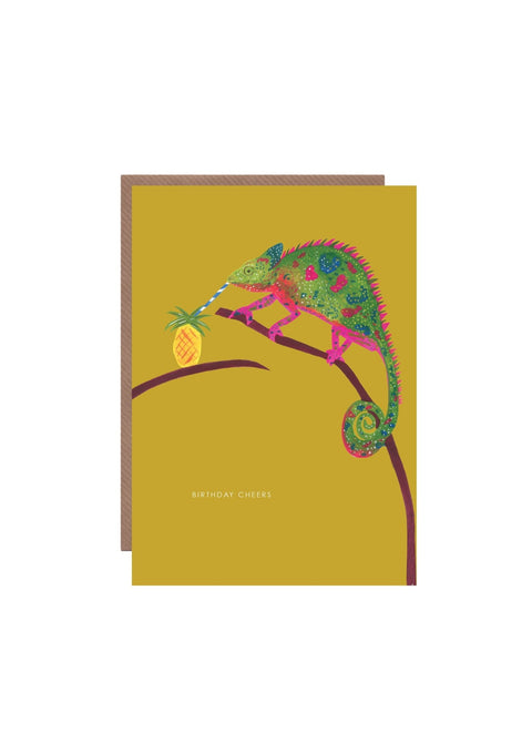 Chameleon Birthday Cheers Greetings Card - Sprouts of Bristol