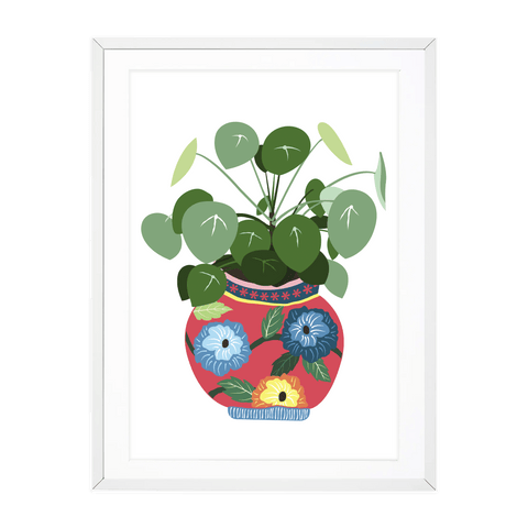 Chinese Money Plant in Botanical Vase A4 Print by Oh So Daisy - Sprouts of Bristol