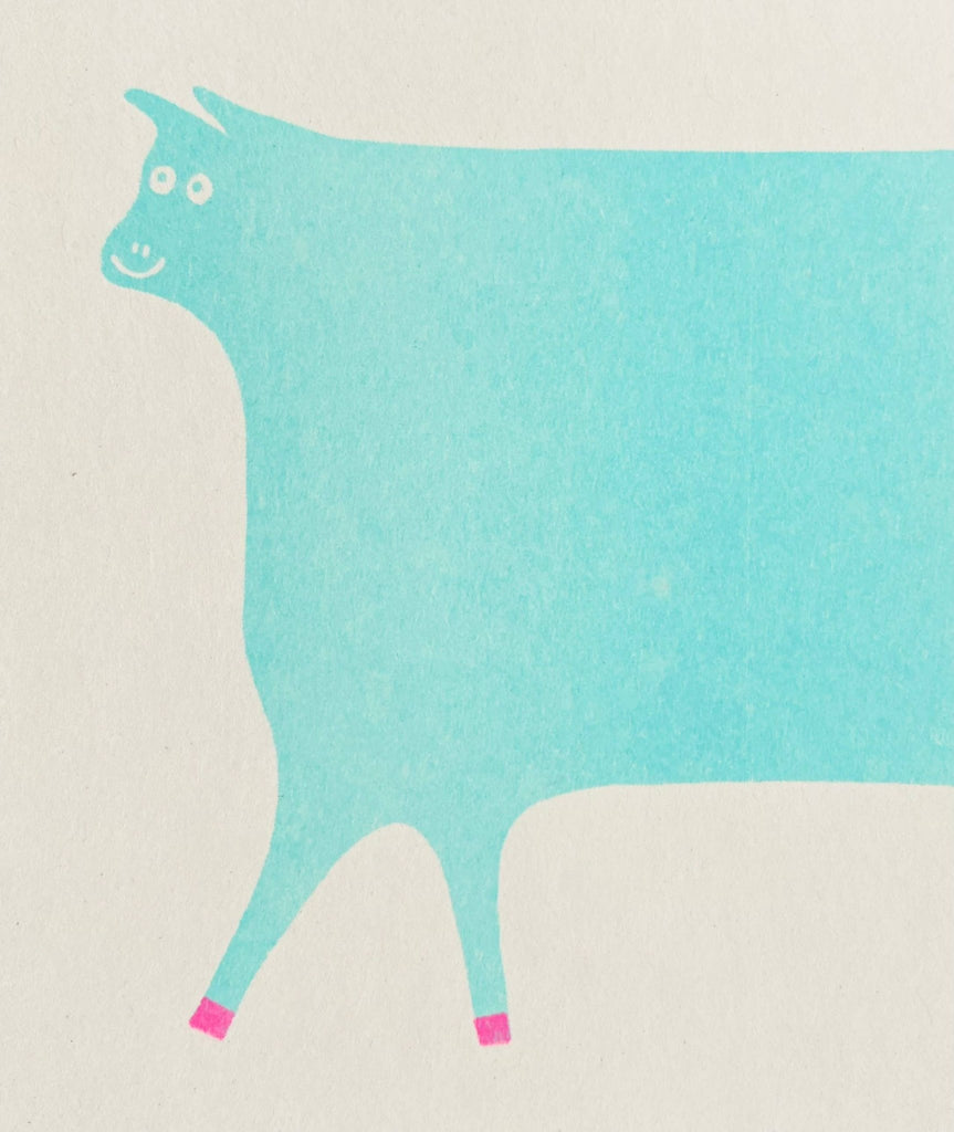 Cow Riso Greetings Card - Sprouts of Bristol