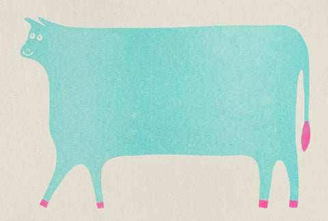 Cow Riso Greetings Card - Sprouts of Bristol
