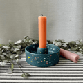 Dark Blue Terrazzo Jesmonite Candle Basin Holder - Sprouts of Bristol