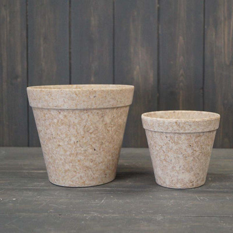 Earthy Oatmeal Chaff Flower Pot - Sprouts of Bristol