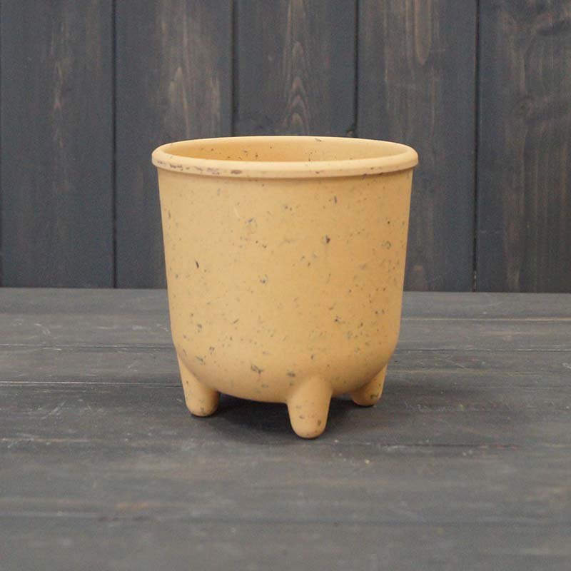 Earthy Yellow Coffee Husk Pot with Feet - Sprouts of Bristol