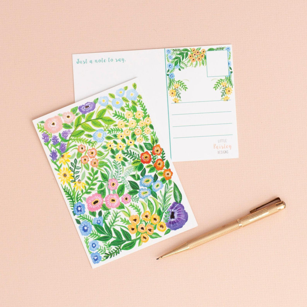 Floral Postcard by Little Paisley Designs - Sprouts of Bristol