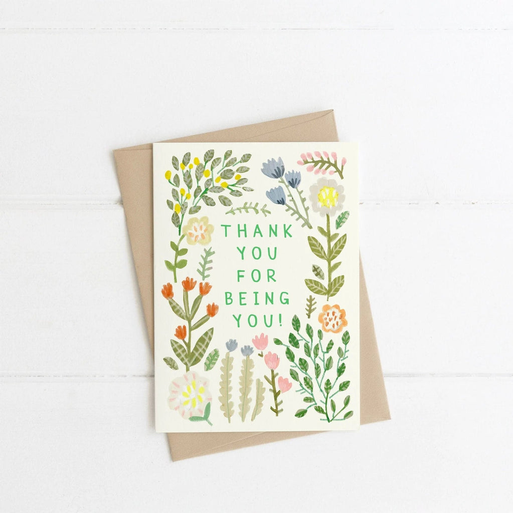 Floral Thank You Greetings Card - Sprouts of Bristol
