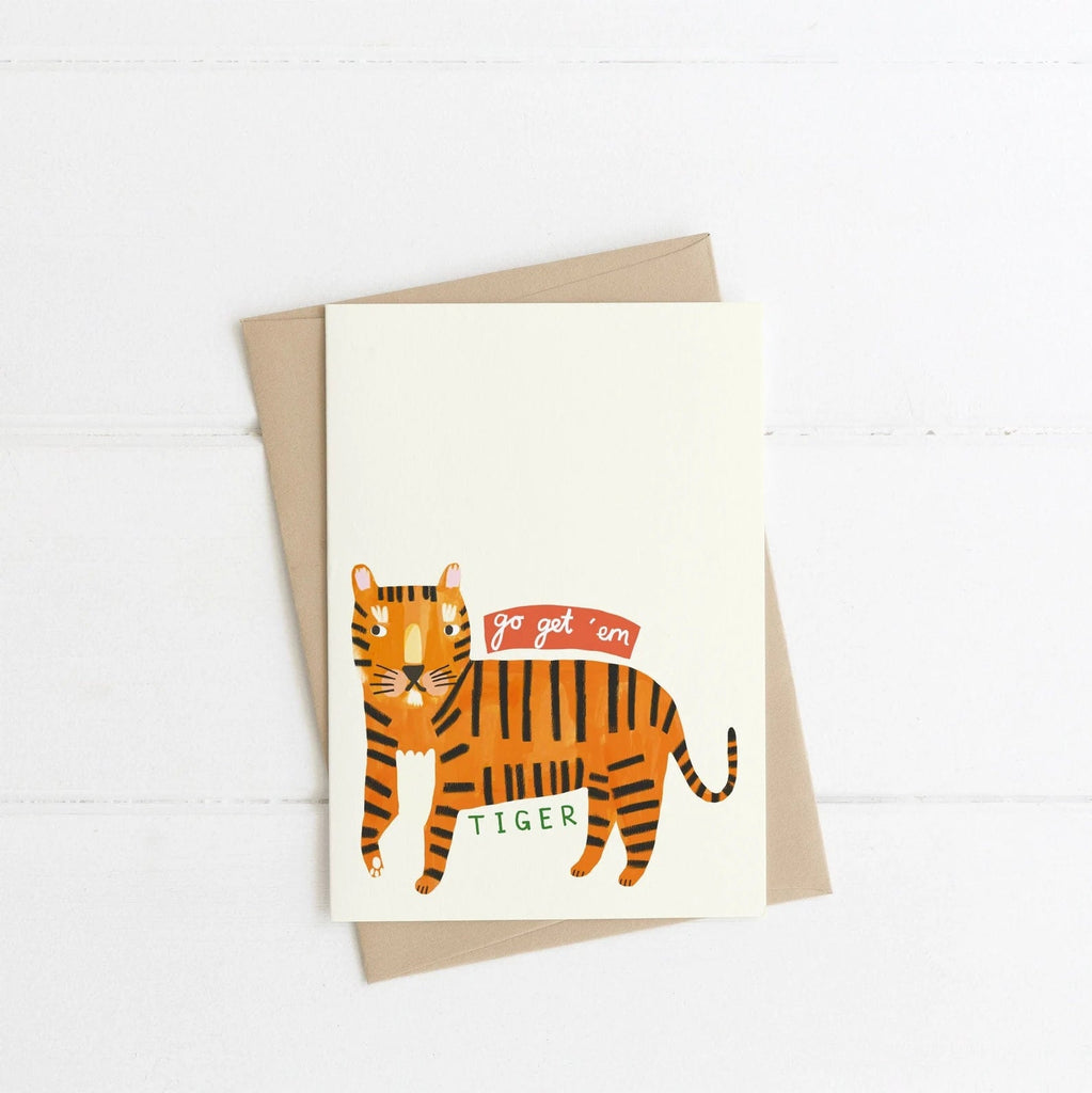 Go Get Em Tiger Greetings Card - Sprouts of Bristol