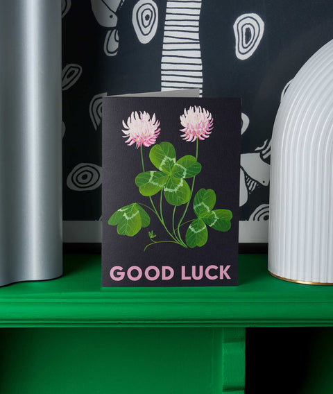 Good Luck Clover Greetings Card - Sprouts of Bristol