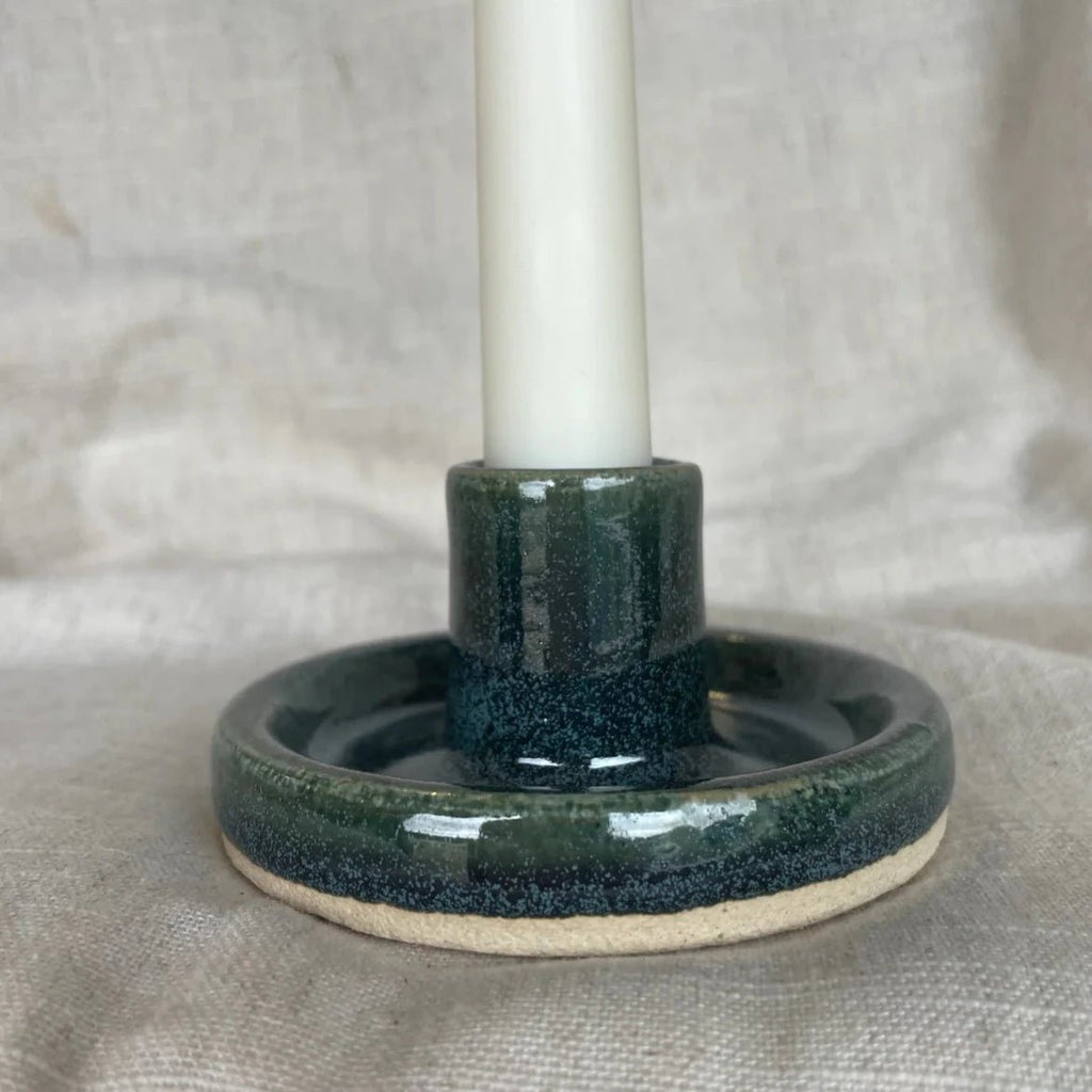 Green Ceramic Candlestick Holder - Sprouts of Bristol