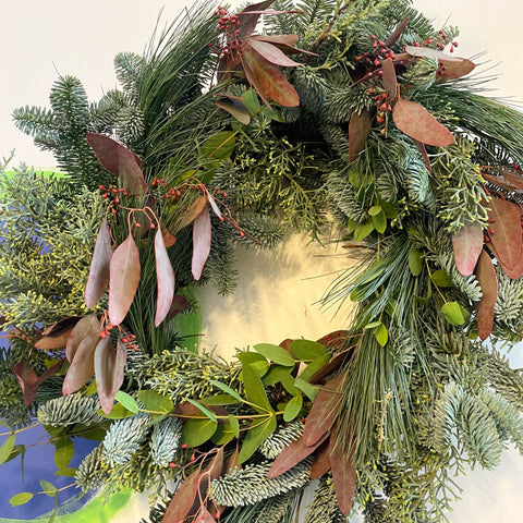 Handmade Fresh Foliage Christmas Wreath - No.1 - Sprouts of Bristol