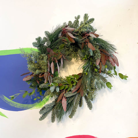 Handmade Fresh Foliage Christmas Wreath - No.1 - Sprouts of Bristol