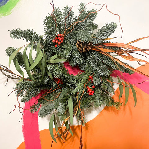 Handmade Fresh Foliage Christmas Wreath - No.10 - Sprouts of Bristol