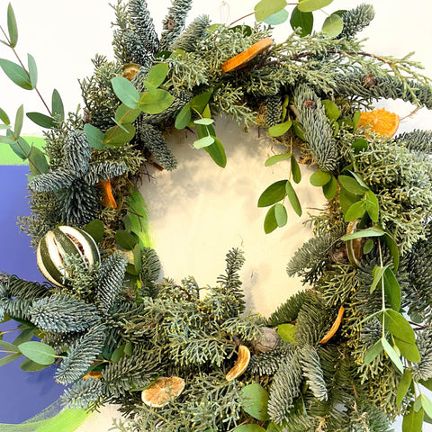 Handmade Fresh Foliage Christmas Wreath - No.2 - Sprouts of Bristol