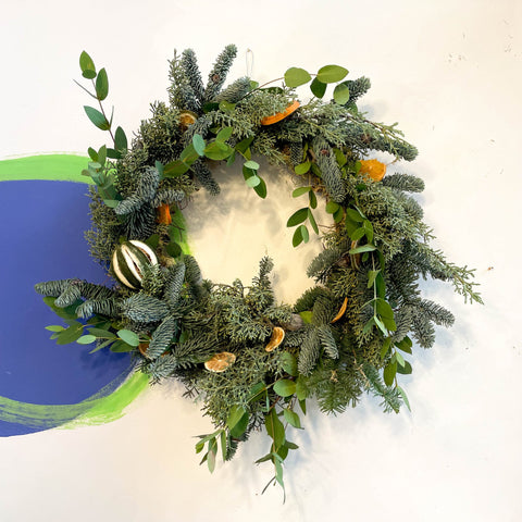 Handmade Fresh Foliage Christmas Wreath - No.2 - Sprouts of Bristol