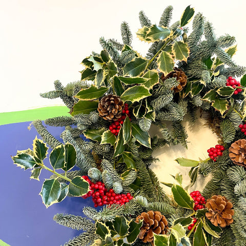 Handmade Fresh Foliage Christmas Wreath - No.3 - Sprouts of Bristol