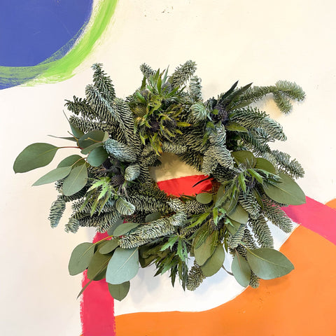 Handmade Fresh Foliage Christmas Wreath - No.4 - Sprouts of Bristol