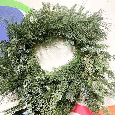 Handmade Fresh Foliage Christmas Wreath - No.8 - Sprouts of Bristol