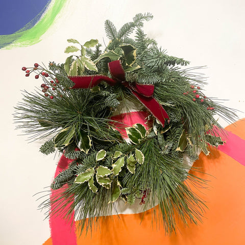 Handmade Fresh Foliage Christmas Wreath - No.9 - Sprouts of Bristol