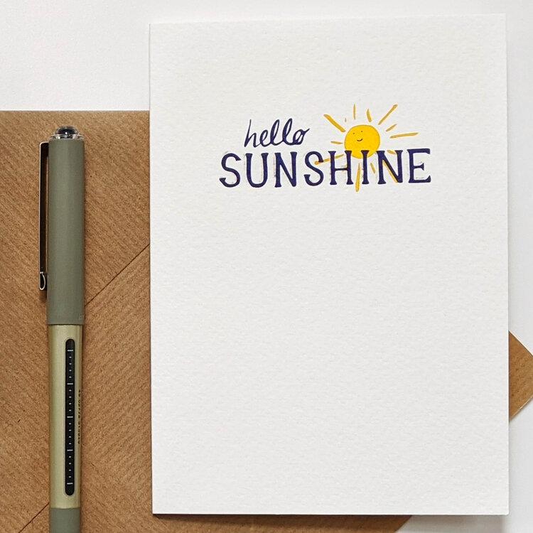 Hello Sunshine Card by Sherry Pritchet Design - Sprouts of Bristol