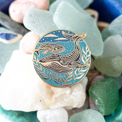 Humpback Whale Enamel Pin - Sprouts of Bristol