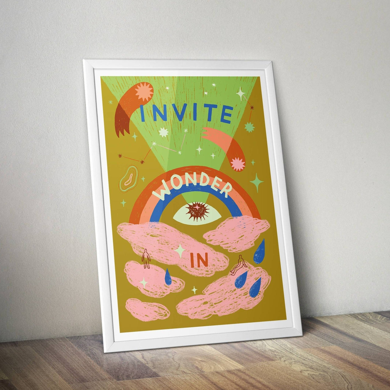 Wonder Positive Invite Wonder In Art Print, Mindful Positive Dreamy Wall Art – Sprouts ...