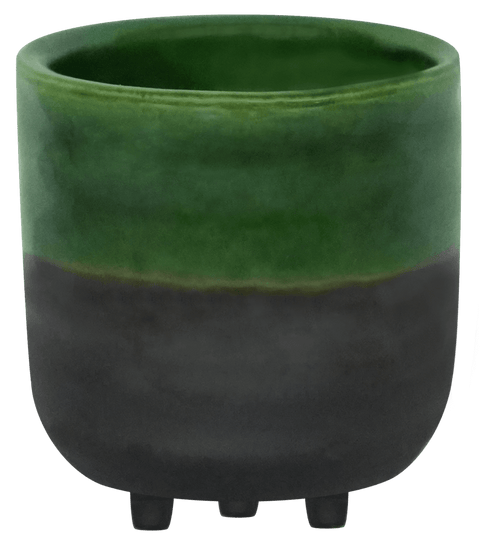 Jade Reactive Glaze Planter with Feet - Sprouts of Bristol