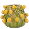 Lemon and Olive Green Plant Pot - Sprouts of Bristol