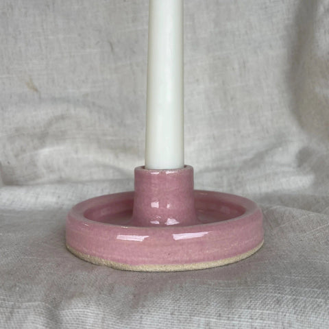 Light Pink Ceramic Candlestick Holder - Sprouts of Bristol