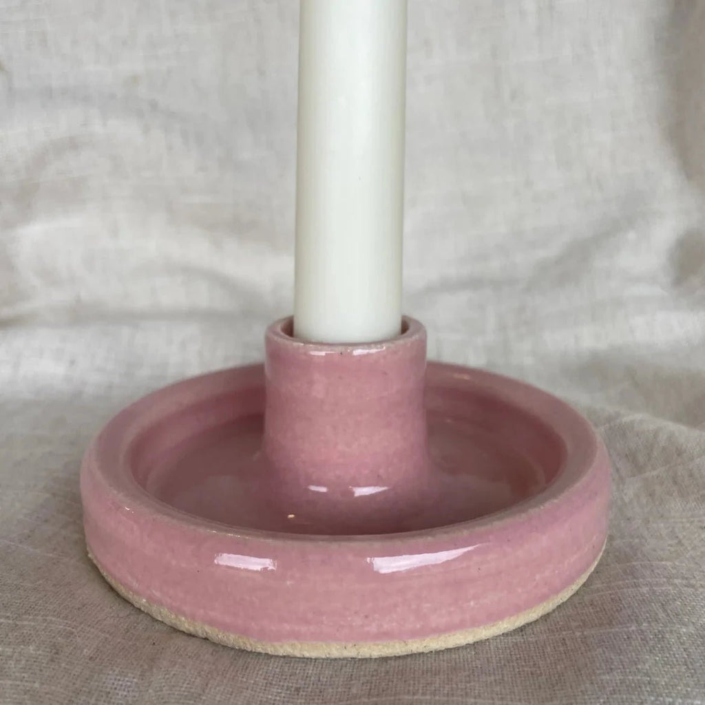 Light Pink Ceramic Candlestick Holder - Sprouts of Bristol