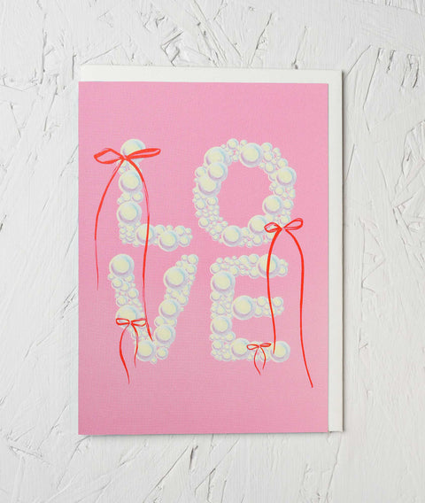 Love Ribbons & Pearls Greetings Card - Sprouts of Bristol