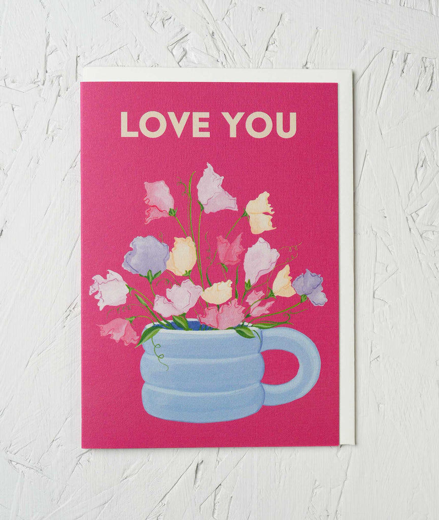 Love You Sweet Pea Greetings Card - Sprouts of Bristol