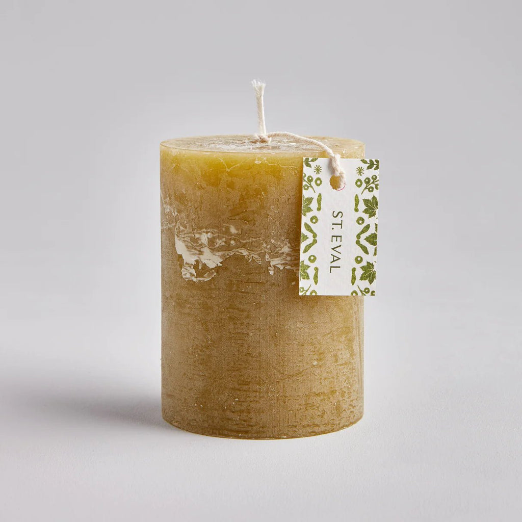 Moss, Folk 3" x 4" Scented Pillar Candle - Sprouts of Bristol