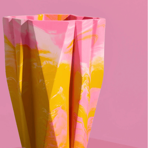 Mustard & Pink Deco Vase - Sprouts of Bristol