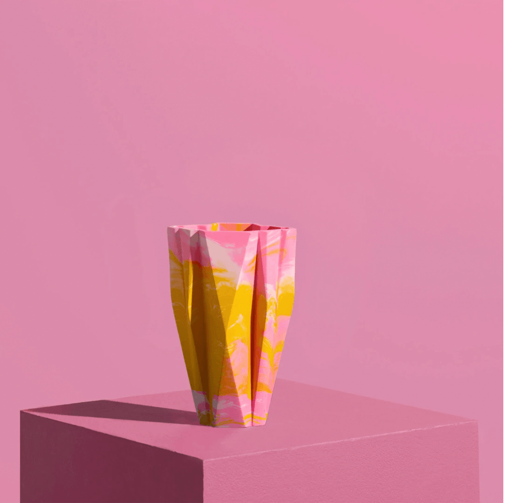 Mustard & Pink Deco Vase - Sprouts of Bristol
