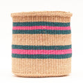 Ndoto - Turquoise, Pink and Sand Woven Basket - Sprouts of Bristol