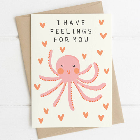 Octopus Feelings For You Greetings Card - Sprouts of Bristol
