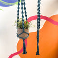 Peacock Blue Macrame Plant Hanger - Sprouts of Bristol