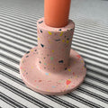 Pink Terrazzo Jesmonite Candle Stick Holder - Sprouts of Bristol