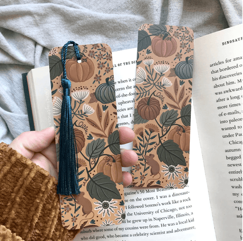 Pumpkin Illustrated Bookmark with Tassel - Sprouts of Bristol