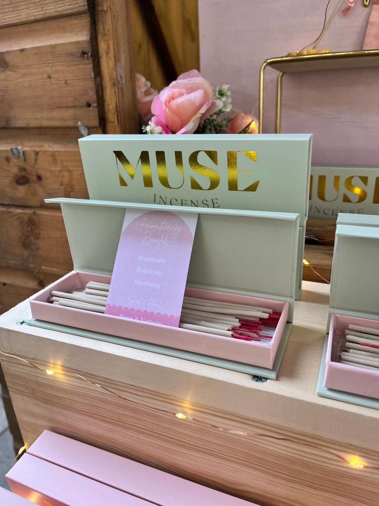 Rose and Vetiver Incense - Muse Natural Incense Box - Sprouts of Bristol