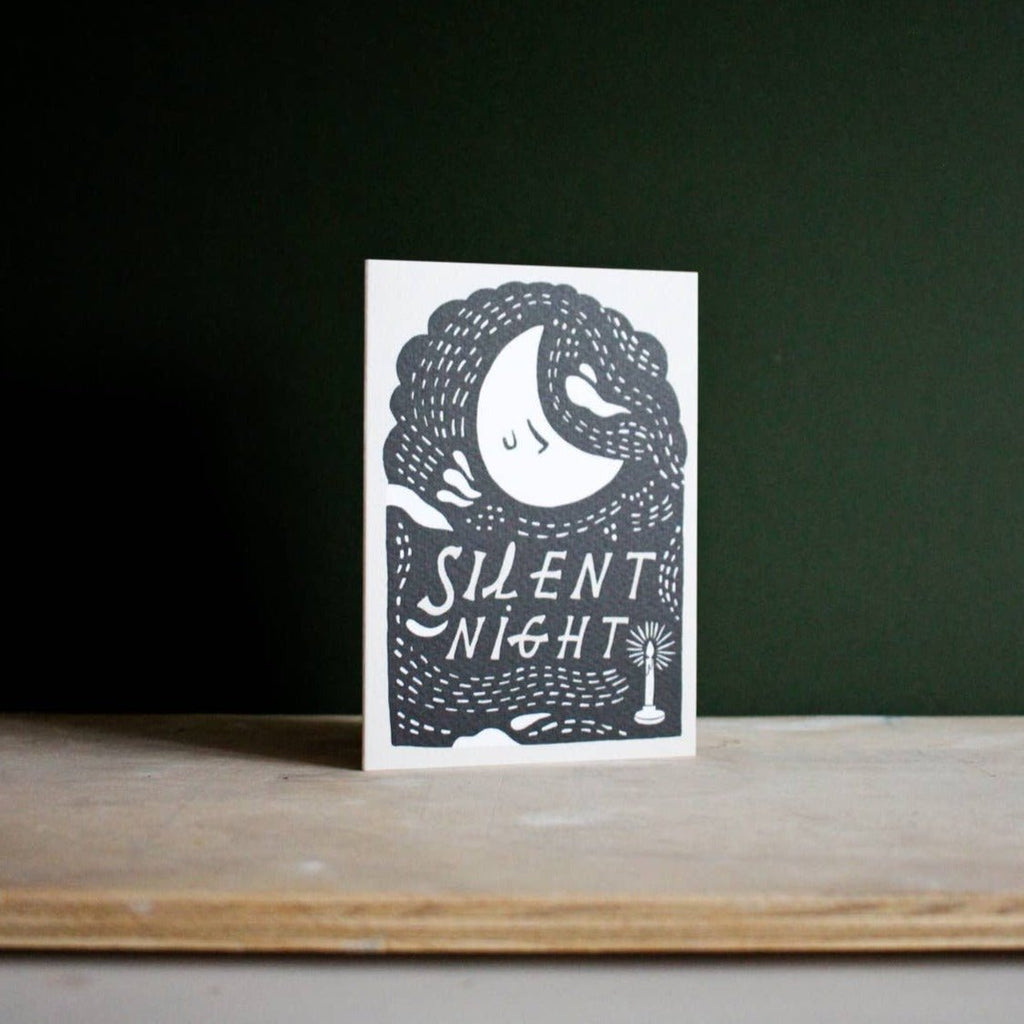 'Silent Night' Sleeping Moon Christmas Greeting Card - Sprouts of Bristol