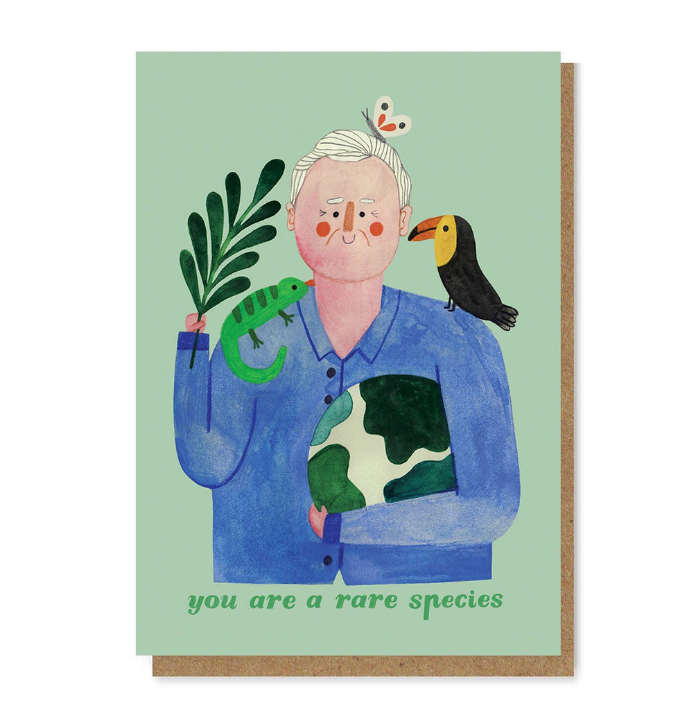 Sir David Attenborough Greetings Card - Sprouts of Bristol